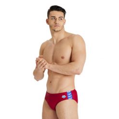 Kąpielówki Arena Men's Icons Swim Briefs Solid. Brązowe kąpielówki męskie Arena, m, bez wzorów, z tkaniny, do pływania. Za 119.99 zł.