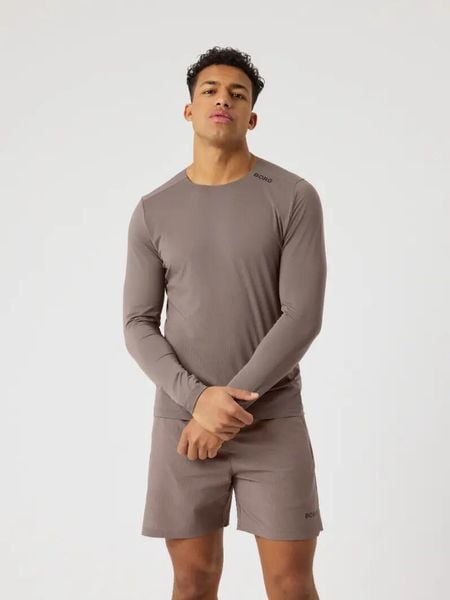 Bjorn_borg BORG FEATHER LONG SLEEVE T-SHIRT — FALCON. Brązowe koszulki męskie z długim rękawem Björn Borg, m. Za 270.50 zł.