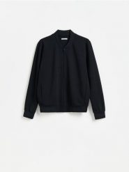 Bluza ze stójką - granatowy. Niebieskie bluzy bez kaptura męskie Reserved, l, z bawełny. Za 119.99 zł.