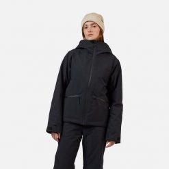 Kurtka narciarska damska Rossignol Rochrun Insulated. Czarne kurtki damskie Rossignol, bez wzorów, bez kaptura, narciarskie. Za 1,155.99 zł.