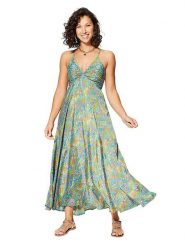 Ipanima Sukienka w kolorze zielonym ze wzorem rozmiar: 34/36. Zielone sukienki damskie Ipanima, bez wzorów, klasyczne, bez kołnierzyka, bez ramiączek, maxi, rozkloszowane. Za 78.99 zł.