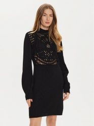 TWINSET Sukienka dzianinowa 242TP3470 Czarny Regular Fit. Czarne sukienki damskie Twinset, l, bez wzorów, z dzianiny, bez kołnierzyka, bez ramiączek. Za 569.99 zł.
