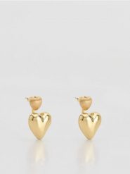 Kolczyki serca - złoty. Żółte kolczyki damskie Reserved, złote. Za 49.99 zł.