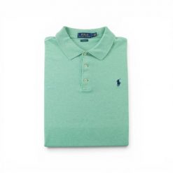 Second life - Koszulka polo męska z krótkim rękawem Polo Ralph Lauren - Jak nowy. Zielone koszulki polo męskie Ralph Lauren, l, bez wzorów, z tkaniny, bez ramiączek. Za 127.76 zł.