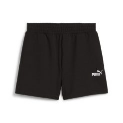 Damskie lekkie szorty z wysokim stanem i małym logo No.1 ESS 4" PUMA Black. Czarne szorty damskie Puma, bez wzorów, eleganckie, z podwyższonym stanem. Za 94.99 zł.