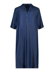 TAIFUN Sukienka w kolorze granatowym rozmiar: 38. Niebieskie sukienki damskie Taifun, bez wzorów, z lyocellu, bez kołnierzyka, bez ramiączek, midi. Za 179.22 zł.