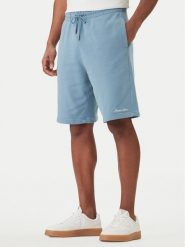 Guess Jeans Szorty sportowe M6GD49 KCPR1 Niebieski Regular Fit. Niebieskie szorty męskie Guess Jeans, z aplikacjami, z bawełny, sportowe. Za 299.99 zł.