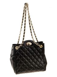 ORE10 Skórzana torebka "Farc" w kolorze czarnym - 28 x 26 x 12 cm rozmiar: onesize. Czarne torebki klasyczne damskie ORE10, bez wzorów, z materiału, pikowane, bez dodatków. Za 260.99 zł.