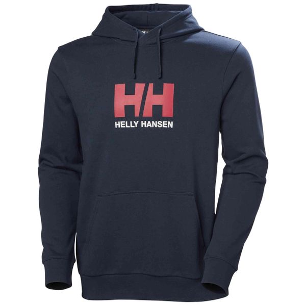 Bluza z kapturem Helly Hansen Logo. Niebieskie bluzy sportowe męskie Helly Hansen, na lato, l, z bawełny. Za 358.25 zł.