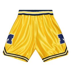 Szorty Michigan Wolverines NCAA Maize 1991. Żółte szorty męskie Mitchell & Ness, bez kołnierzyka. Za 486.50 zł.
