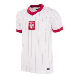 Koszulka piłkarska retro dla dorosłych Polska 1982 - Biała. Białe t-shirty sportowe męskie COPA FOOTBALL, xl, bez ramiączek, do piłki nożnej. Za 296.86 zł.