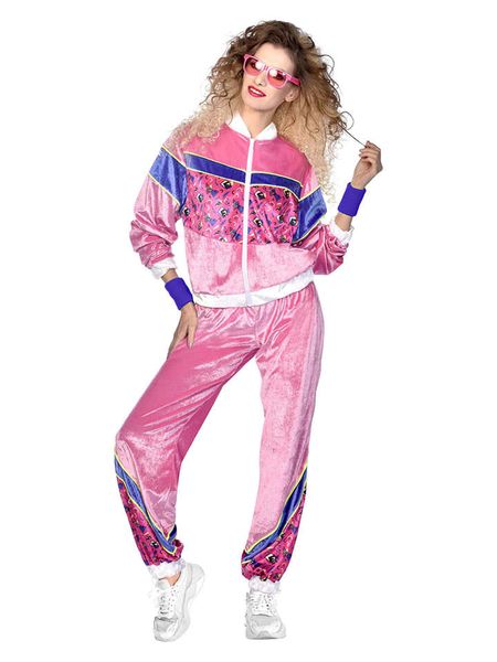 Amscan 2-częściowy kostium "80s jogging suit" w kolorze jasnoróżowo-niebieskim rozmiar: M. Niebieskie stroje jednoczęściowe damskie AMSCAN, m, bez wzorów. Za 169.24 zł.