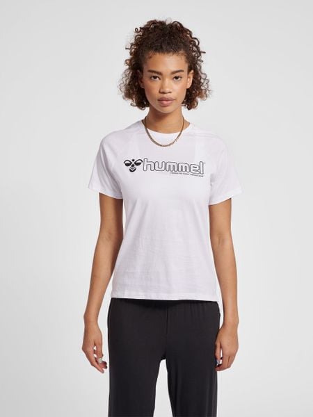 Koszulka damska Hummel Noni 2.0. Białe bluzki sportowe damskie HUMMEL, xl, z bawełny, bez kołnierzyka, bez ramiączek. Za 67.00 zł.