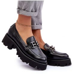 Laura Messi Damskie Skórzane Półbuty Loafersy Z Ozdobą Czarne Lyndani. Czarne półbuty damskie z aplikacjami, ze skóry, eleganckie, bez obcasa, na płaskiej podeszwie. Za 538.65 zł.