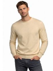Geographical Norway Sweter "Famballe" w kolorze beżowym rozmiar: XL. Brązowe swetry męskie Geographical Norway, xl, bez wzorów, z bawełny, bez kołnierzyka. Za 84.99 zł.