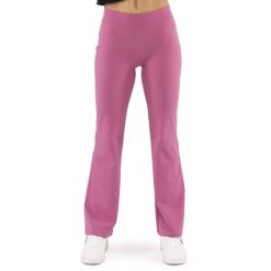 Legginsy z bawełna na co dzień na siłownię. Fioletowe legginsy sportowe damskie LEONE 1947 APPAREL, bez wzorów, z bawełny, na fitness i siłownię. W wyprzedaży za 79.36 zł.