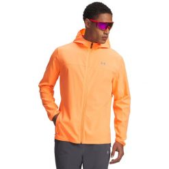 Kurtka wodoodporna Under Armour Velociti Pro Storm męska (Pomarańczowa). Brązowe kurtki męskie Under Armour, l, bez wzorów, z materiału, z kapturem. Za 476.00 zł.