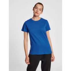 Koszulka damska Hummel Red Basic. Niebieskie bluzki sportowe damskie HUMMEL, s, z bawełny, bez kołnierzyka, bez ramiączek. Za 120.50 zł.