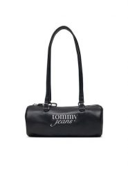 Tommy Jeans Torebka Tjw Bold Script Shoulder Barrel AW0AW19055 Czarny. Czarne torebki klasyczne damskie Tommy Jeans, bez wzorów, z jeansu, bez dodatków. Za 409.99 zł.