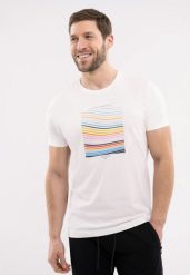 T-shirt z nadrukiem T-ARCHER. Brązowe t-shirty męskie Volcano, m, bez wzorów, z bawełny, bez kołnierzyka. Za 59.99 zł.