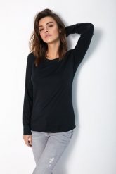 BLUZKA EMMA MODAL CIEMNO GRAFITOWA S - Flawless. Czarne bluzki sportowe damskie Flawless, s, z dresówki, bez kołnierzyka, bez ramiączek. Za 126.00 zł.