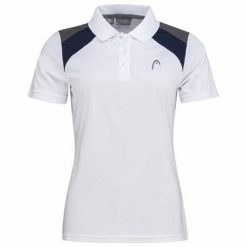 Koszulka polo damska CLUB 22 Tech. Białe bluzki sportowe damskie HEAD, l, z poliesteru, bez kołnierzyka, bez ramiączek. W wyprzedaży za 140.00 zł.