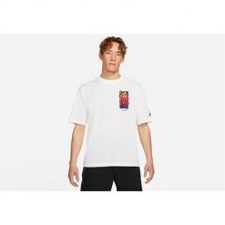 Koszulka sportowa męska Nike Air Jordan Zion Dri-fit. Białe t-shirty sportowe męskie Nike, m, z bawełny, bez ramiączek, dri-fit (nike). Za 273.00 zł.