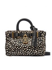 Tommy Hilfiger Torebka American Icon Micro Tote Deer Le AW0AW18168 Czarny. Czarne torebki klasyczne damskie Tommy Hilfiger, bez wzorów, ze skóry, bez dodatków. Za 949.99 zł.