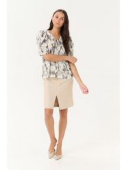 Kaffe Bluzka w kolorze kremowym rozmiar: 40. Brązowe bluzki damskie Kaffe, bez wzorów, bez kołnierzyka, bez ramiączek. Za 69.91 zł.