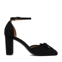 Czółenka JENNY. Czarne czółenka damskie Jenny, bez wzorów, bez obcasa. Za 139.99 zł.