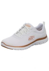 Obuwie Sportowe Damskie Skechers Mesh Lace-Up W Biały. Białe buty sportowe na co dzień damskie Skechers, bez wzorów, z materiału. Za 303.00 zł.