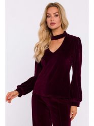 Made of emotion Bluzka w kolorze ciemnoczerwonym rozmiar: XL. Czerwone bluzki damskie Made Of Emotion, xl, bez wzorów, bez kołnierzyka, bez ramiączek. Za 175.67 zł.