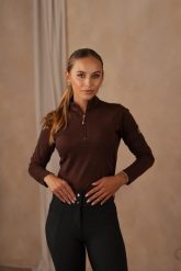 Bluzka techniczna z kryształkami JD ATTACK Becky. Brązowe topy sportowe damskie JD ATTACK, l, z aplikacjami, z materiału, bez ramiączek. Za 219.00 zł.