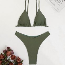 Bikini push-up z regulowanym sznurowaniem na plażę Rosmaria. Czarne bikini damskie Intica, bez wzorów. W wyprzedaży za 129.00 zł.