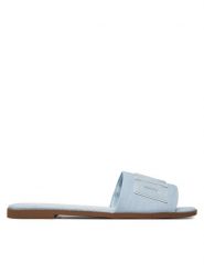 DKNY Klapki Willow K1500528 Niebieski. Niebieskie klapki damskie DKNY, bez wzorów, z materiału, bez obcasa. Za 239.99 zł.