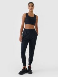 4F Spodnie treningowe szybkoschnące damskie - czarne XXL. Czarne spodnie dresowe damskie 4f, s, z dzianiny, na fitness i siłownię. Za 179.99 zł.