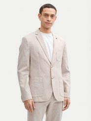 Tom Tailor Marynarka 1045065 Beżowy Regular Fit. Brązowe marynarki męskie Tom Tailor, bez wzorów, ze lnu. Za 329.99 zł.