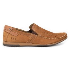 KOMODO Buty męskie mokasyny 876 lato camel wielokolorowe. Brązowe mokasyny męskie na lato, z gumy. Za 377.80 zł.