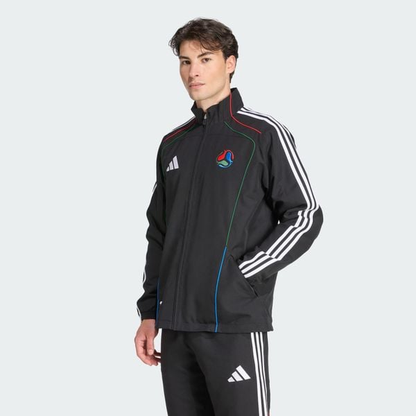 Bluza Dresowa Host Track Top. Czarne bluzy bez kaptura męskie Adidas, z dresówki. W wyprzedaży za 219.45 zł.