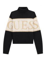 Guess Golf J6BR04 Z1338 Czarny Regular Fit. Czarne swetry dziewczęce Guess, z aplikacjami, bez kołnierzyka. Za 214.99 zł.