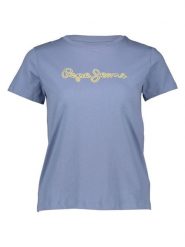 Pepe Jeans Koszulka w kolorze niebieskim rozmiar: M. Niebieskie bluzki damskie Pepe Jeans, m, bez wzorów, z bawełny, bez kołnierzyka, bez ramiączek. Za 87.40 zł.
