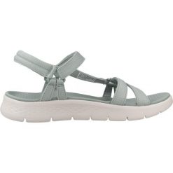Sandały SKECHERS GO WALK FLEX SANDAL Niebieski. Zielone sandały damskie Skechers, bez wzorów, bez obcasa. Za 229.99 zł.