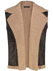 Sublevel Kamizelka w kolorze beżowo-brązowym ze skóry syntetycznej rozmiar: L/XL. Brązowe kamizelki damskie Sublevel, l, z futra. Za 191.88 zł.