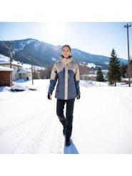 Alpine Pro Kurtka narciarska "Deara 2" w kolorze beżowo-niebieskim rozmiar: XL. Brązowe kurtki narciarskie i snowboardowe damskie Alpine Pro, m, bez wzorów, bez kaptura, narciarskie. Za 573.71 zł.