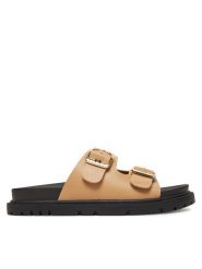 MEXX Klapki MX/021C-HY Beżowy. Brązowe klapki damskie Mexx, bez wzorów, ze skóry, bez obcasa. Za 229.99 zł.