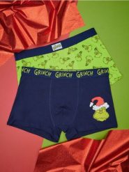 Bokserki Grinch 2 pack - wielobarwny. Bokserki męskie Sinsay, bez wzorów, z bawełny. Za 29.99 zł.
