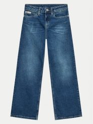 Calvin Klein Jeans Jeansy IG0IG02608 Granatowy Wide Leg. Niebieskie spodnie dziewczęce Calvin Klein Jeans, z bawełny. Za 179.99 zł.