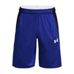 Spodenki koszykarskie męskie Under Armour Baseline 10". Niebieskie szorty męskie Under Armour, bez kołnierzyka. Za 129.99 zł.