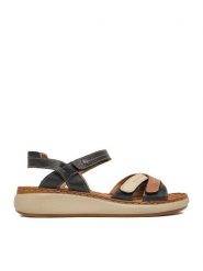 Lasocki Sandały CEO-WI23-TULIP-01 Czarny. Czarne sandały damskie Lasocki, bez wzorów, ze skóry, bez obcasa, na płaskiej podeszwie. Za 169.99 zł.