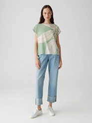 OPUS Koszulka "Samelie" w kolorze kremowo-jasnozielonym rozmiar: 40. Zielone bluzki damskie Opus, bez wzorów, bez kołnierzyka. Za 86.99 zł.